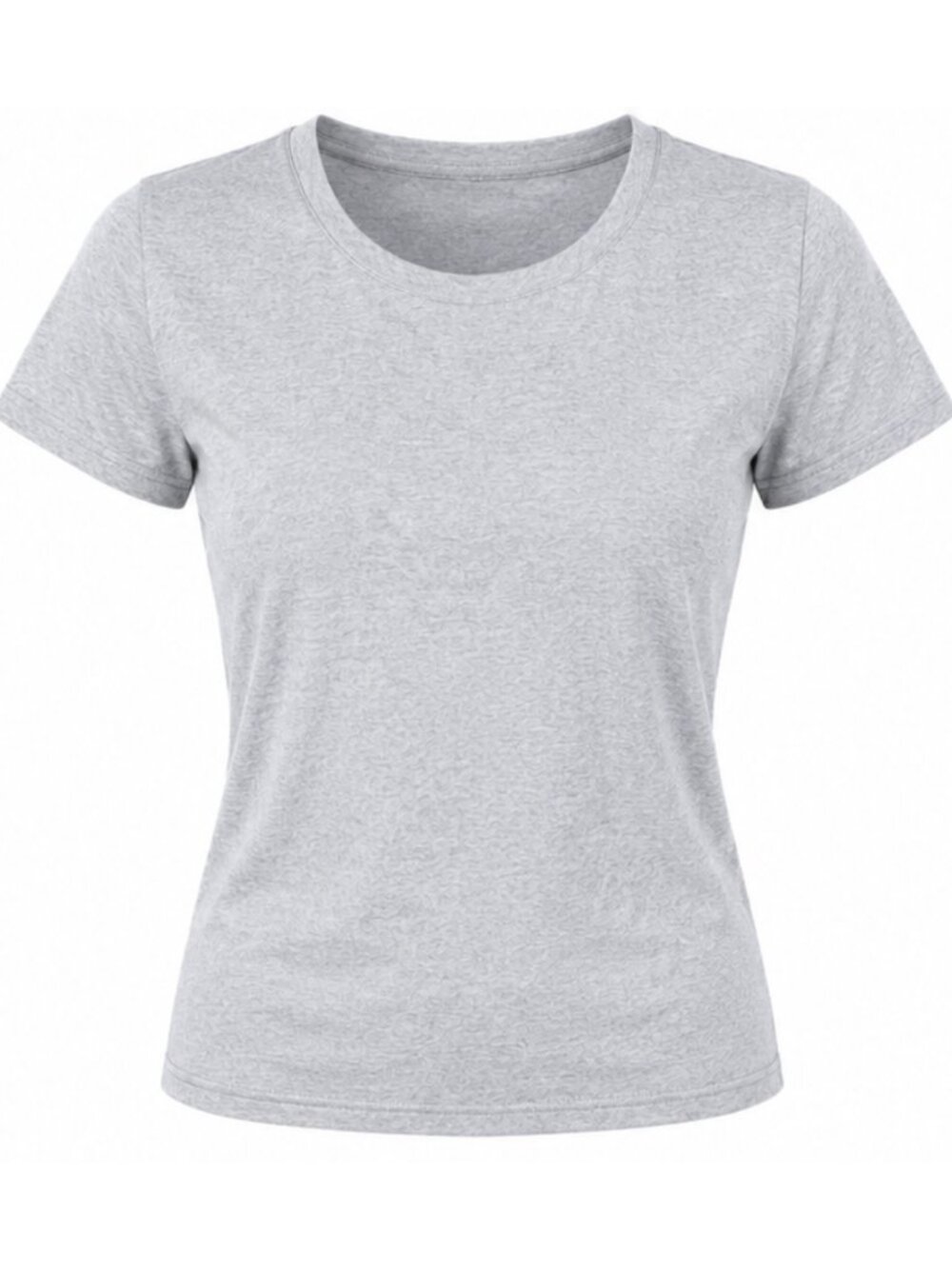 Women's Heather Gray Basic Crew Neck T-Shirt Short Sleeve Solid Casual S-XL